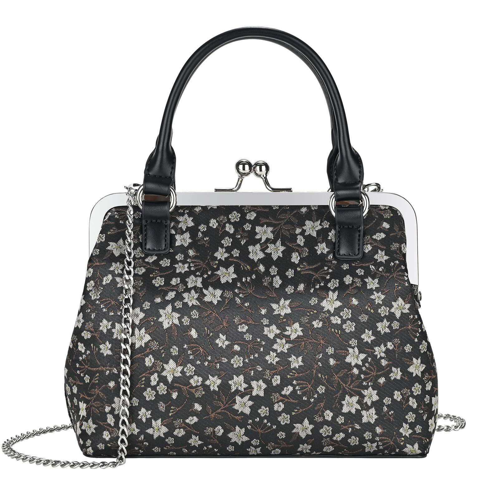 7808 Kiss Lock Purses And Handbags Vintage Pu Leather Clutch Purses  Top